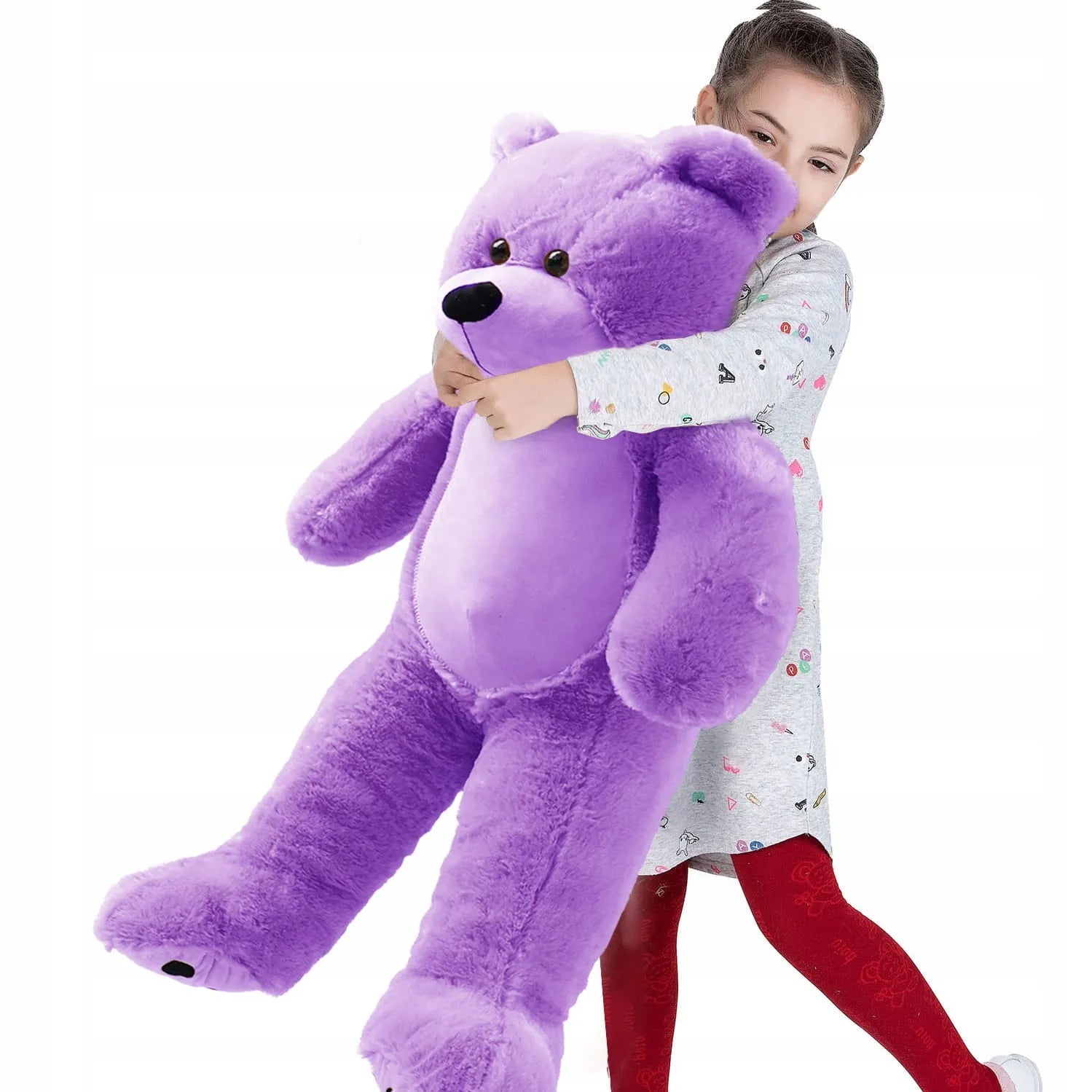 Klasikinis pliušinis meškiukas - violetinis 90 cm