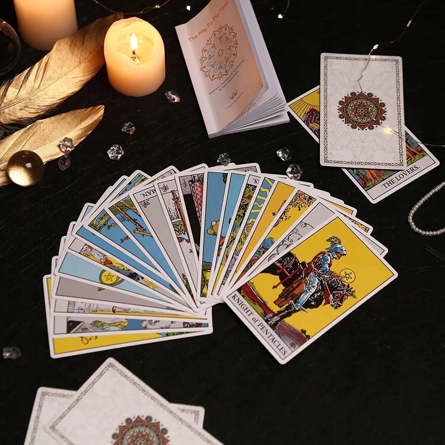 Klasikinių taro kortų rinkinys THE RIDER TAROT 78 vnt. kortų būrimas