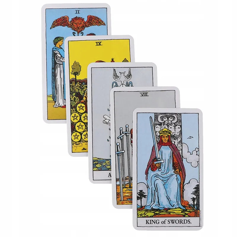 Klasikinių taro kortų rinkinys THE RIDER TAROT 78 vnt. kortų būrimas