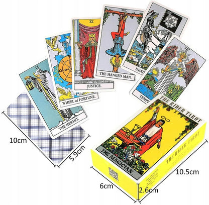 Klasikinių taro kortų rinkinys THE RIDER TAROT 78 vnt. kortų būrimas