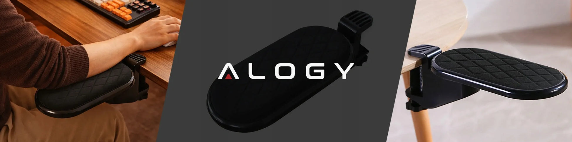 Kompiuterio alkūnės atrama Alogy ErgoElbow™ stalo prailgintuvas juoda