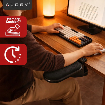 Kompiuterio alkūnės atrama Alogy ErgoElbow™ stalo prailgintuvas juoda