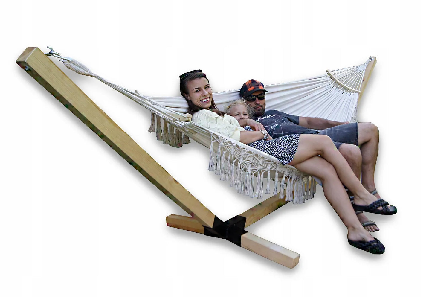 KOMPLEKTAS stovas + hamakas 2 asm. BOHO ECRU nešiojamas komplektas COMFORT ZONE 200 KG