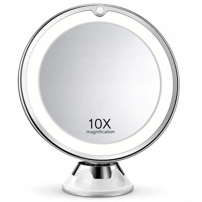 Kosmetinis LED veidrodis su 10X didinimu ir apšvietimu