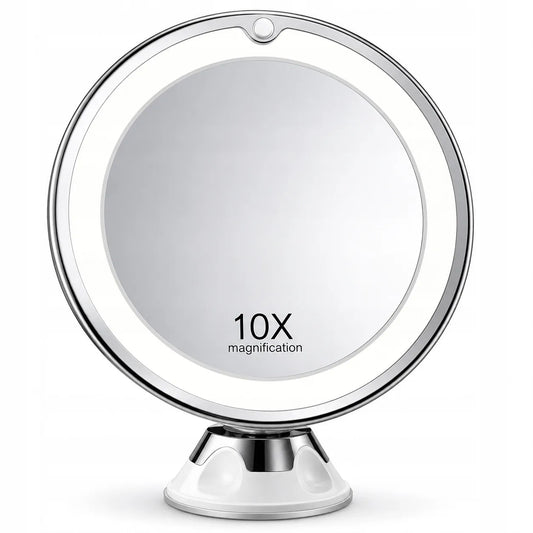 Kosmetinis LED veidrodis su 10X didinimu ir apšvietimu