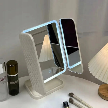 Kosmetinis veidrodis su LED apšvietimu, makiažo veidrodis su didinimo funkcija