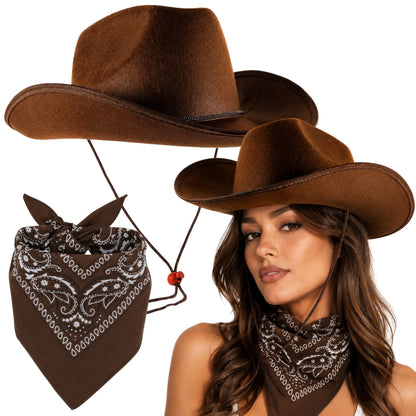 Kovbojiška skrybėlė ir bandana – vakarų stiliaus kostiumas
