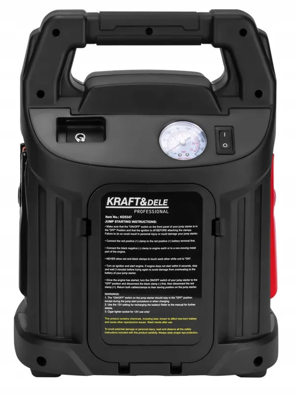 Kraft&Dele KD5347 užvedimo įrenginys, 12 V, 26 Ah, 1200/700 A, su inverteriu