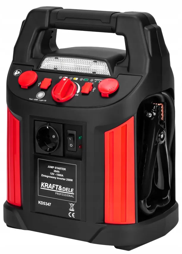 Kraft&Dele KD5347 užvedimo įrenginys, 12 V, 26 Ah, 1200/700 A, su inverteriu