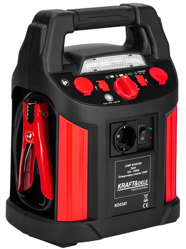 Kraft&Dele KD5347 užvedimo įrenginys, 12 V, 26 Ah, 1200/700 A, su inverteriu