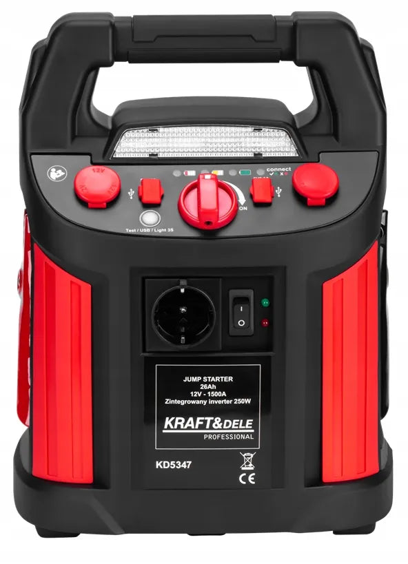 Kraft&Dele KD5347 užvedimo įrenginys, 12 V, 26 Ah, 1200/700 A, su inverteriu