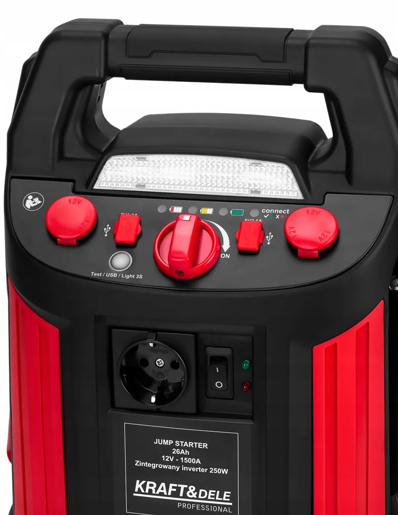 Kraft&Dele KD5347 užvedimo įrenginys, 12 V, 26 Ah, 1200/700 A, su inverteriu