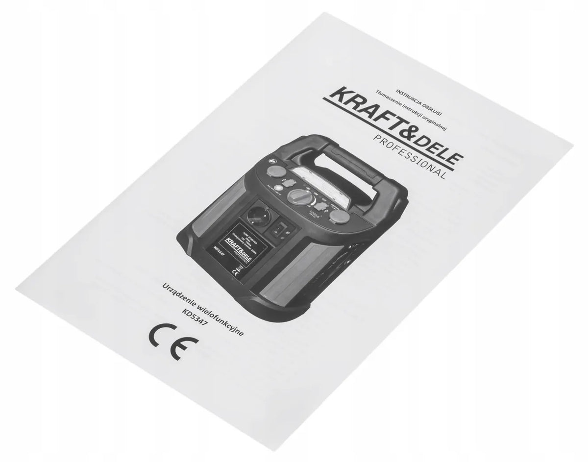 Kraft&Dele KD5347 užvedimo įrenginys, 12 V, 26 Ah, 1200/700 A, su inverteriu