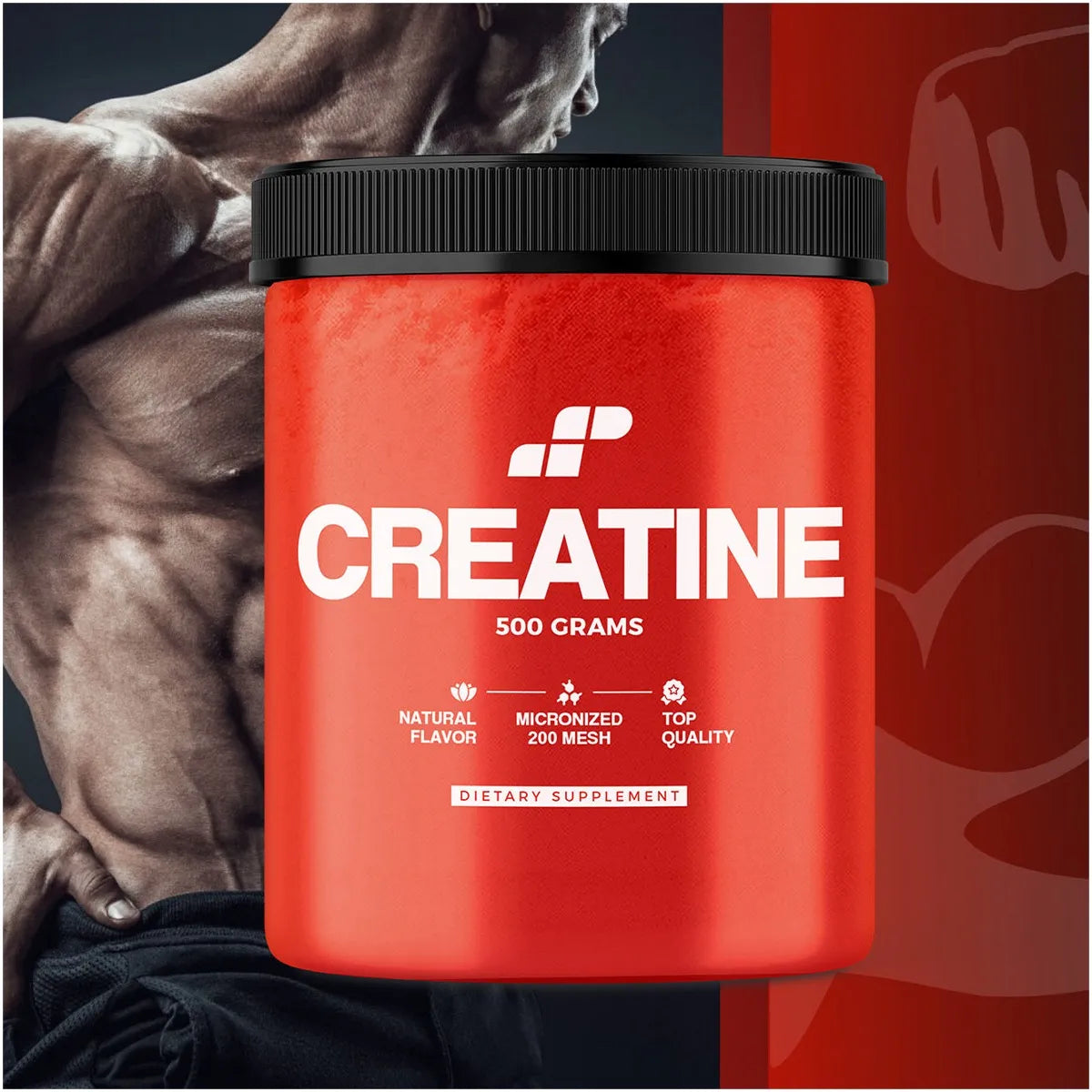 Kreatino monohidratas MP Sport, 2 × 500 g, 1 kg, 200 mesh