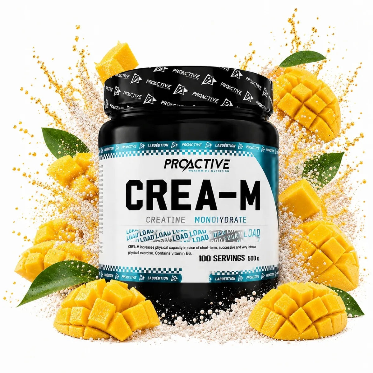 Kreatino monohidratas „ProActive Crea-M LOAD“, mango skonio, 500 g