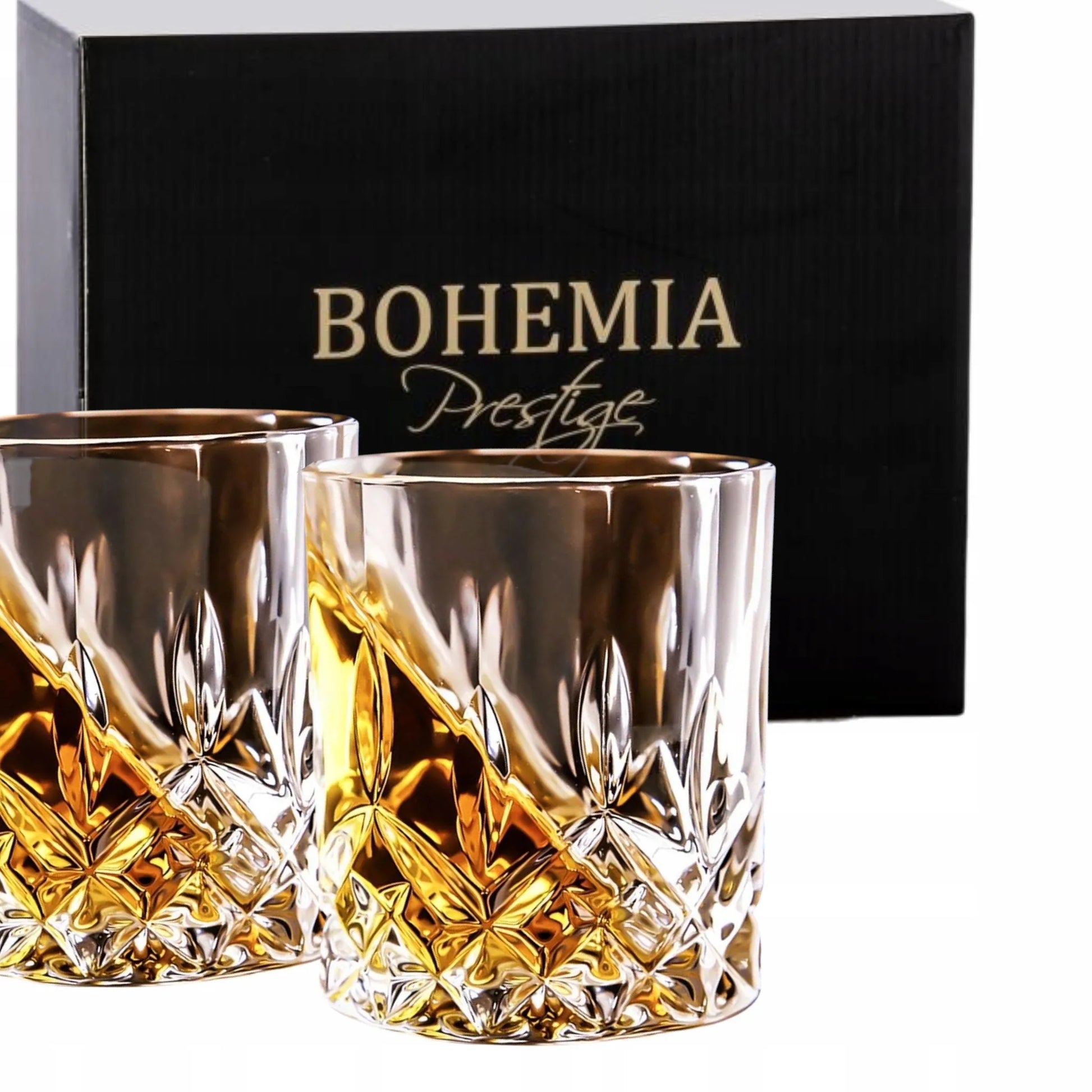 Kristalinės viskio stiklinės Bohemia Prestige CLASSICO 6 vnt. su storu dugnu