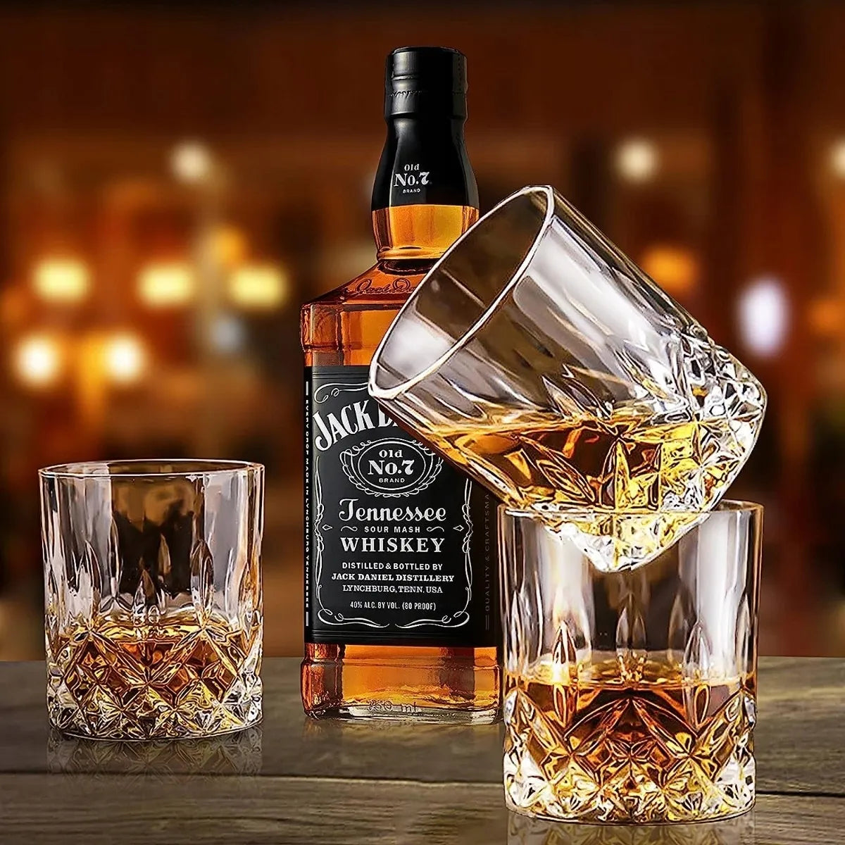 Krištolo viskio ir kokteilių stiklinės LUXITO Javell, 300 ml, 6 vnt., dovana