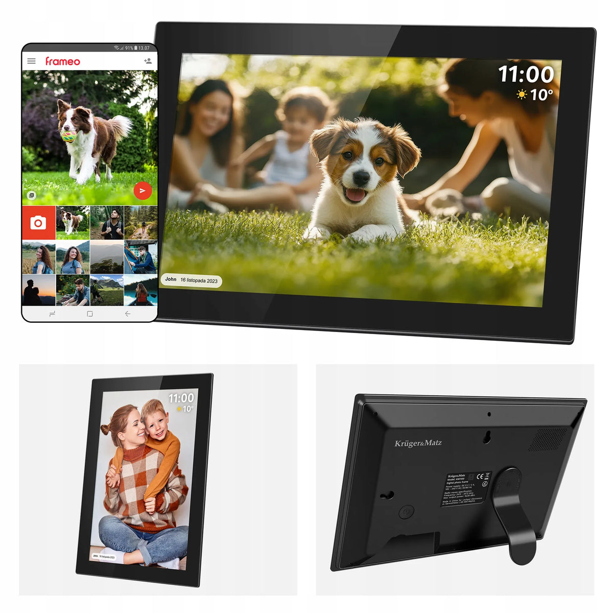 Kruger&Matz FRAMEO Wi-Fi skaitmeninis nuotraukų rėmelis, 10,1 col., juodas