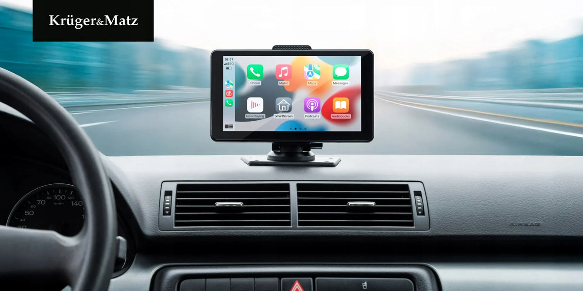„Kruger&Matz KM 2020“ automobilinė multimedijos stotelė, 7 colių jutiklinis ekranas, „Android Auto“, „Apple CarPlay“