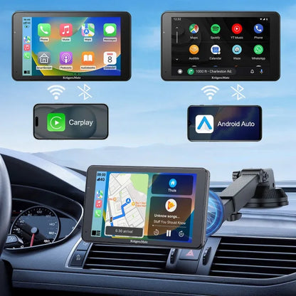 „Kruger&Matz KM 2020“ automobilinė multimedijos stotelė, 7 colių jutiklinis ekranas, „Android Auto“, „Apple CarPlay“