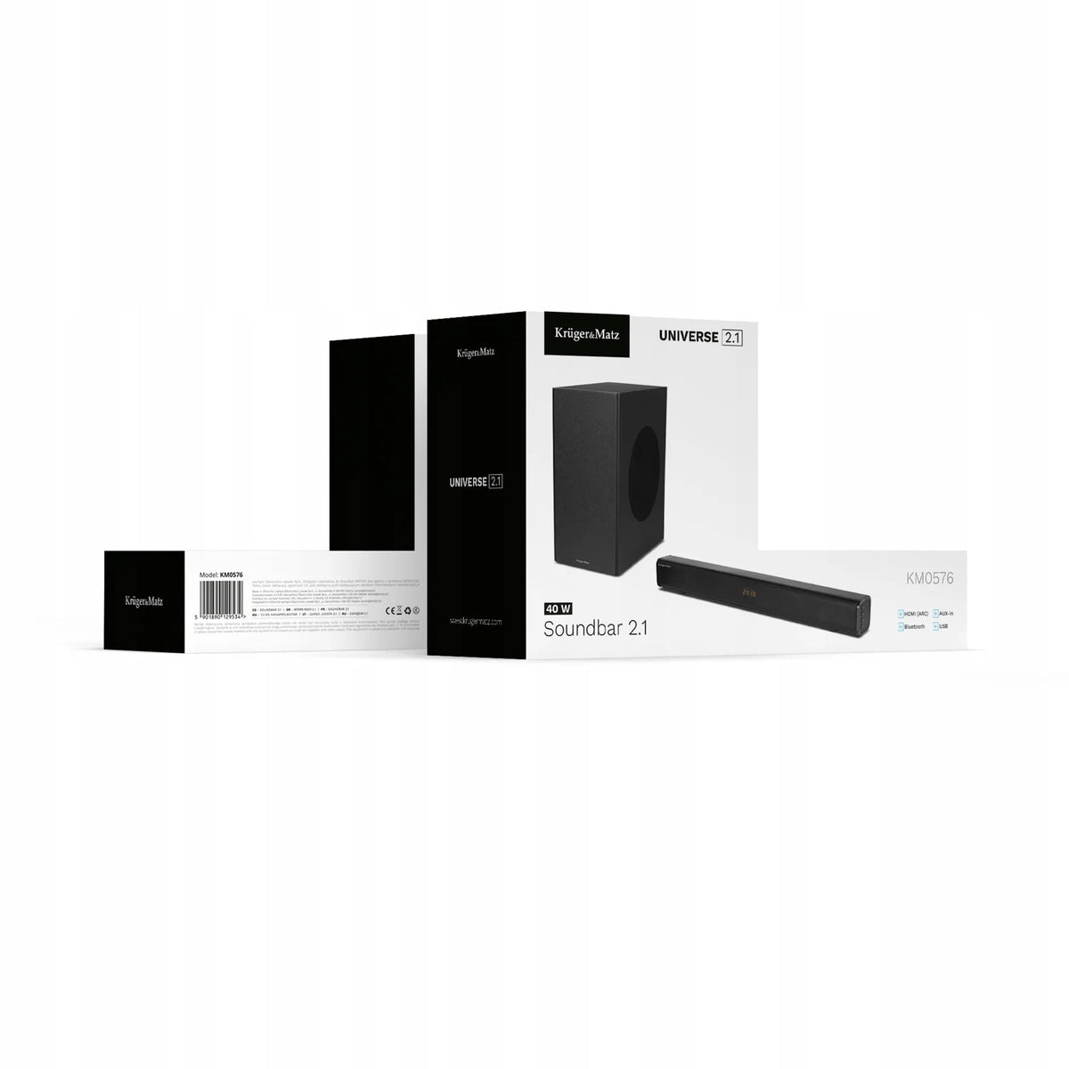 Kruger&Matz Universe 2.1 garso juosta su HDMI (ARC), USB, AUX ir Bluetooth 5.0