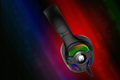 Kruger&Matz Warrior GH-100 Pro žaidimų ausinės su mikrofonu ir RGB apšvietimu