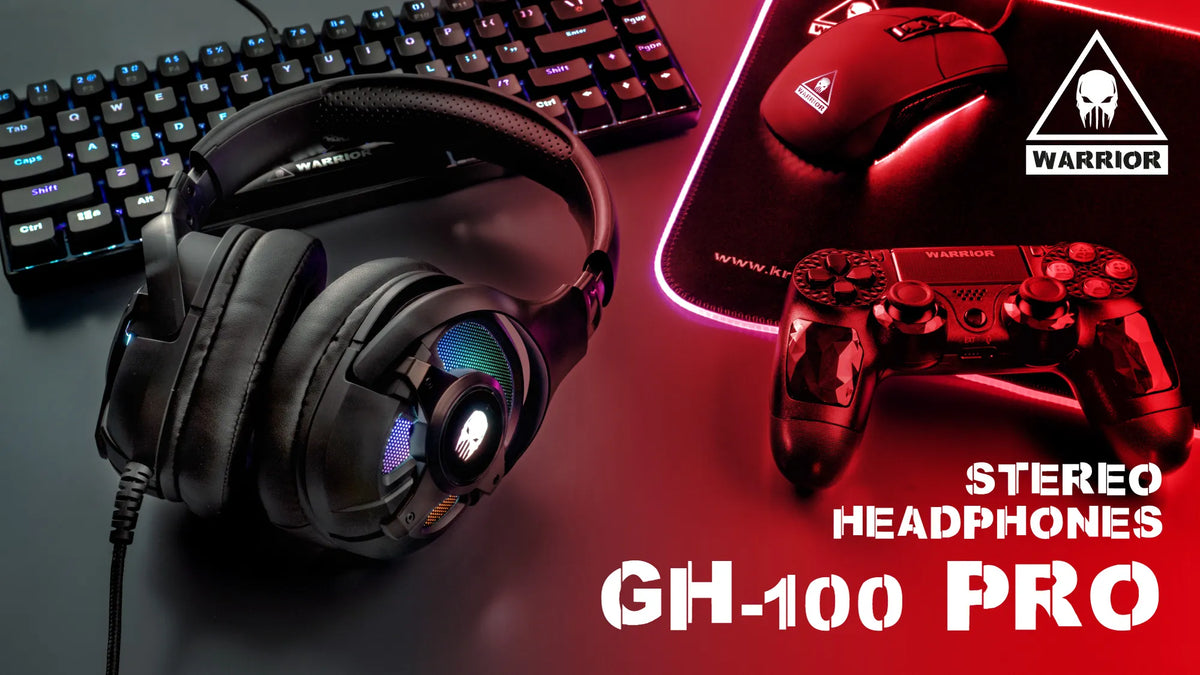 Kruger&Matz Warrior GH-100 Pro žaidimų ausinės su mikrofonu ir RGB apšvietimu