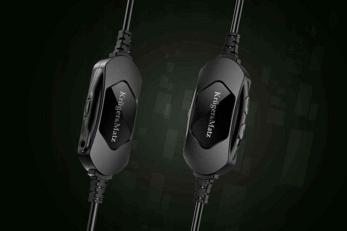 Kruger&Matz Warrior GH-100 Pro žaidimų ausinės su mikrofonu ir RGB apšvietimu