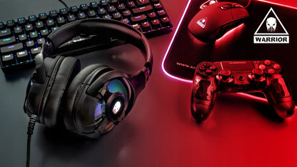 Kruger&Matz Warrior GH-100 Pro žaidimų ausinės su mikrofonu ir RGB apšvietimu