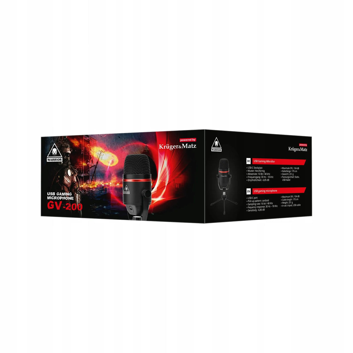 „Kruger&Matz Warrior GV-200“ USB žaidimų ir transliacijų mikrofonas