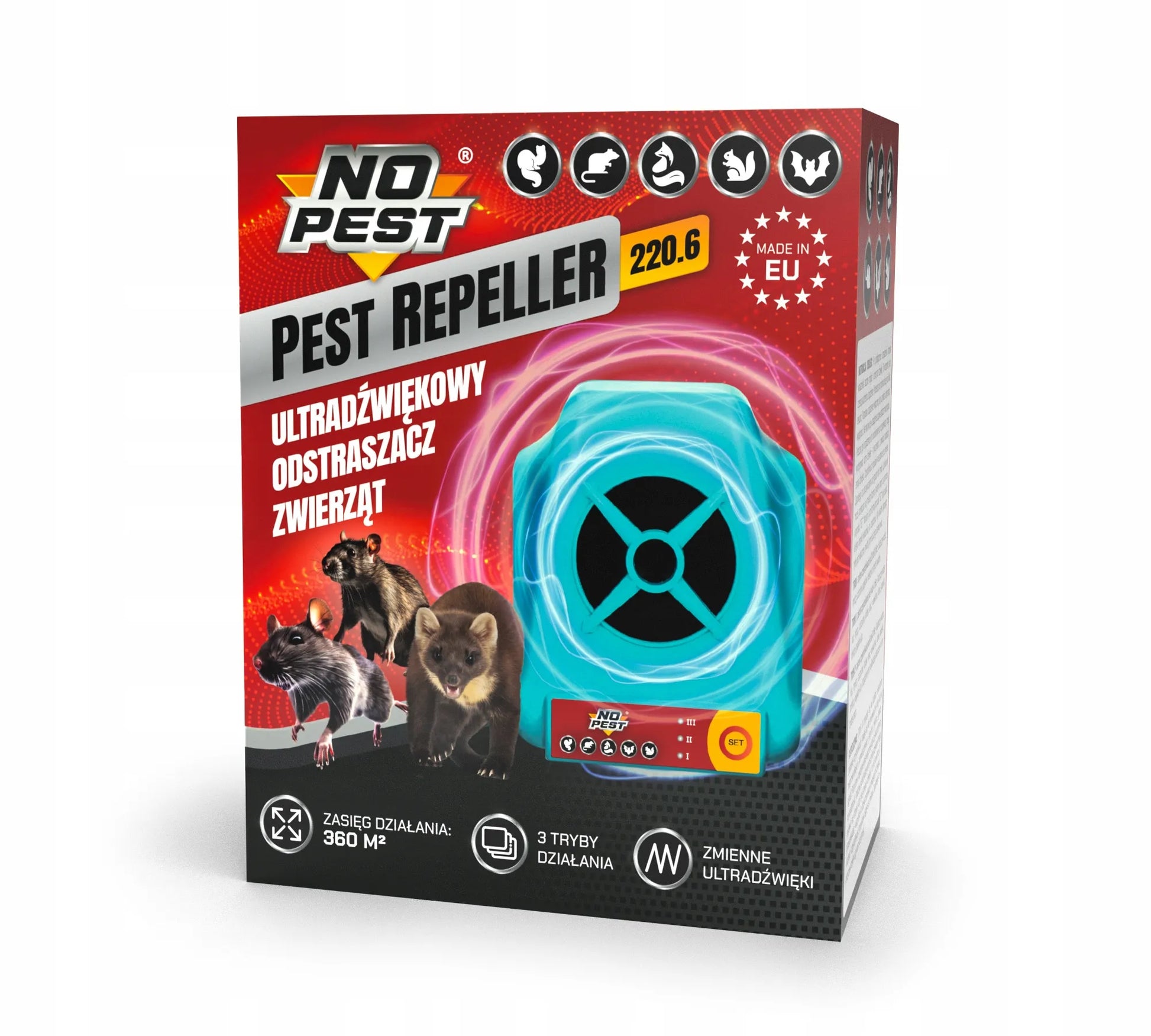 Kunių, pelių, žiurkių ir graužikų atbaidymo prietaisas No-Pest 220.6