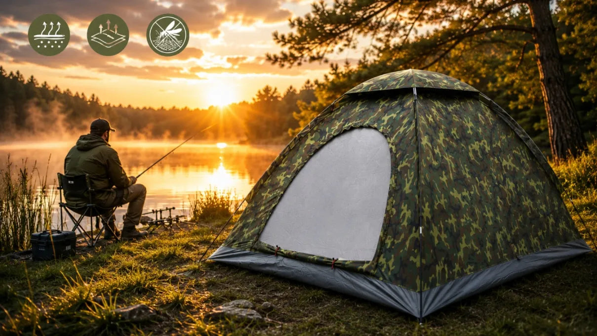 Kupolo formos palapinė su tropiku 2 asmenims lengva turistinė kempingo