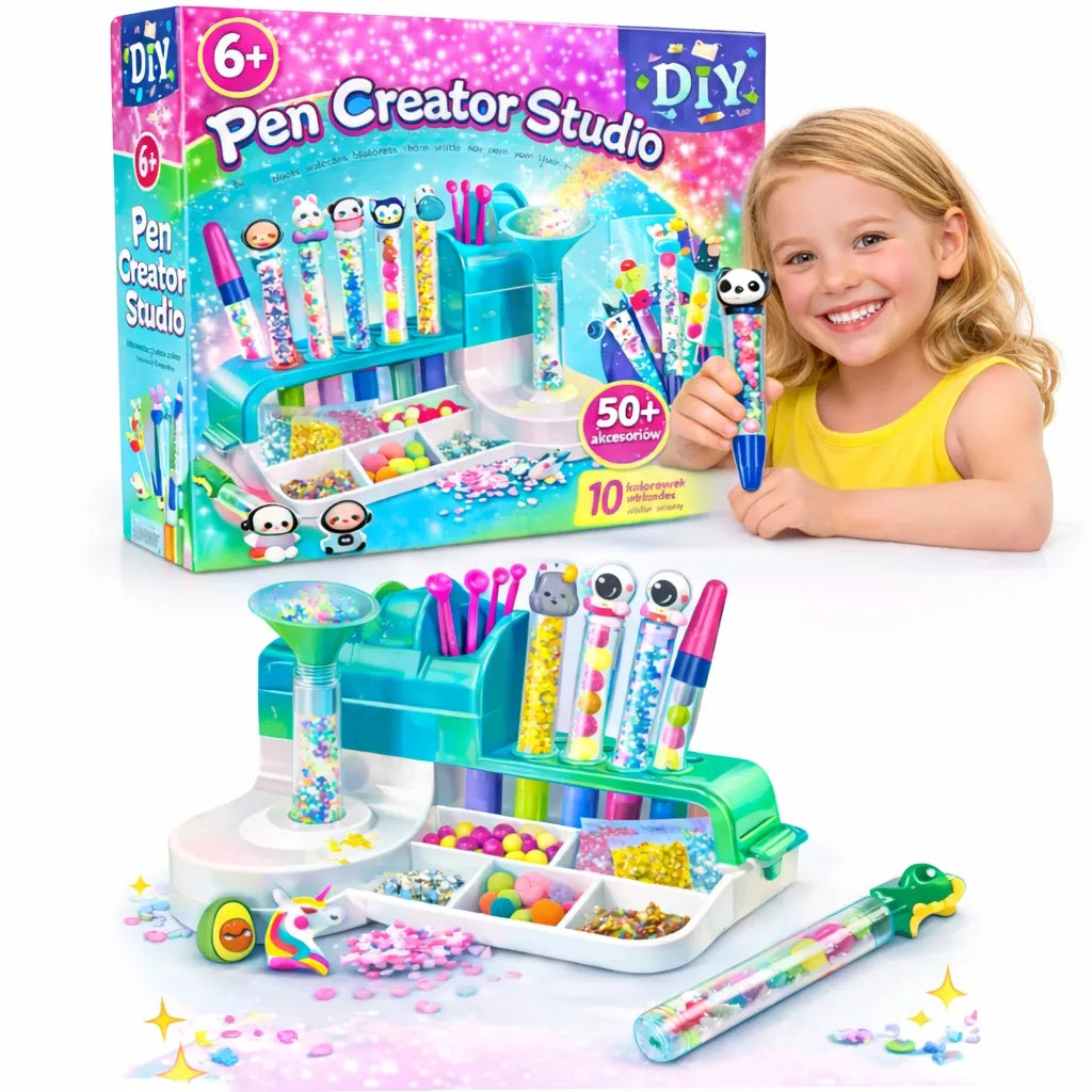 Kūrybinis rašiklių gamybos rinkinys „DIY Pen Creator Studio“ + 50 priedų
