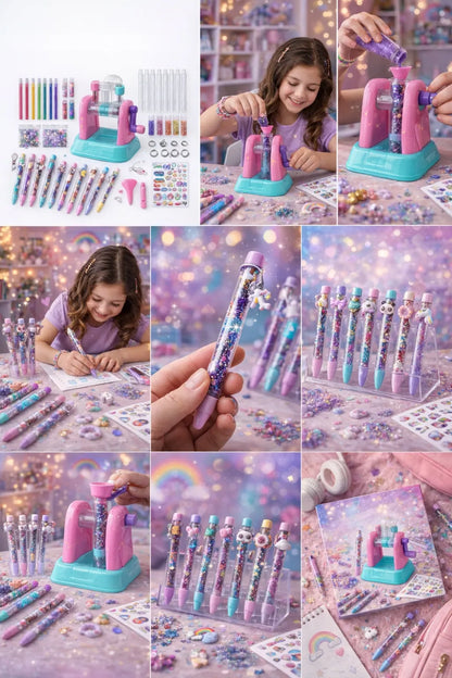 Kūrybinis rašiklių gamybos rinkinys „DIY Pen Creator Studio“ + 50 priedų