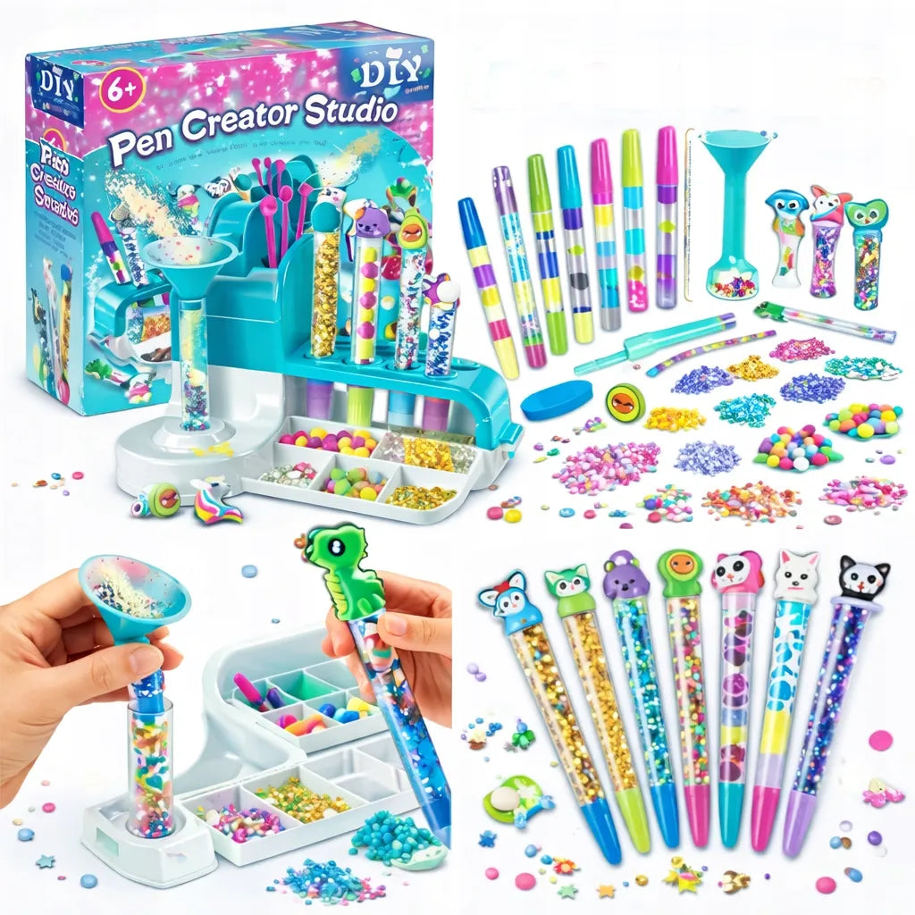 Kūrybinis rašiklių gamybos rinkinys „DIY Pen Creator Studio“ + 50 priedų