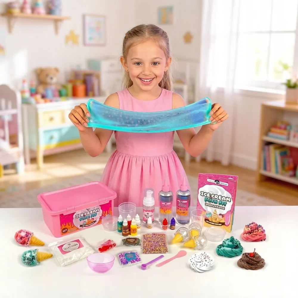 Kūrybinis „slime“ gamybos rinkinys vaikams – ledų ir keksiukų fabrikas