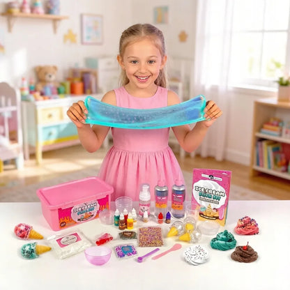 Kūrybinis „slime“ gamybos rinkinys vaikams – ledų ir keksiukų fabrikas