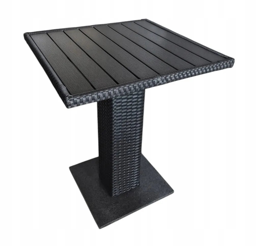 Kvadratinis sodo stalas „THY“ bistro technoratanas + aliuminis 60x60 cm