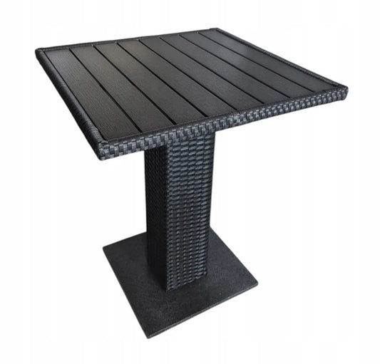 Kvadratinis sodo stalas „THY“ bistro technoratanas + aliuminis 60x60 cm