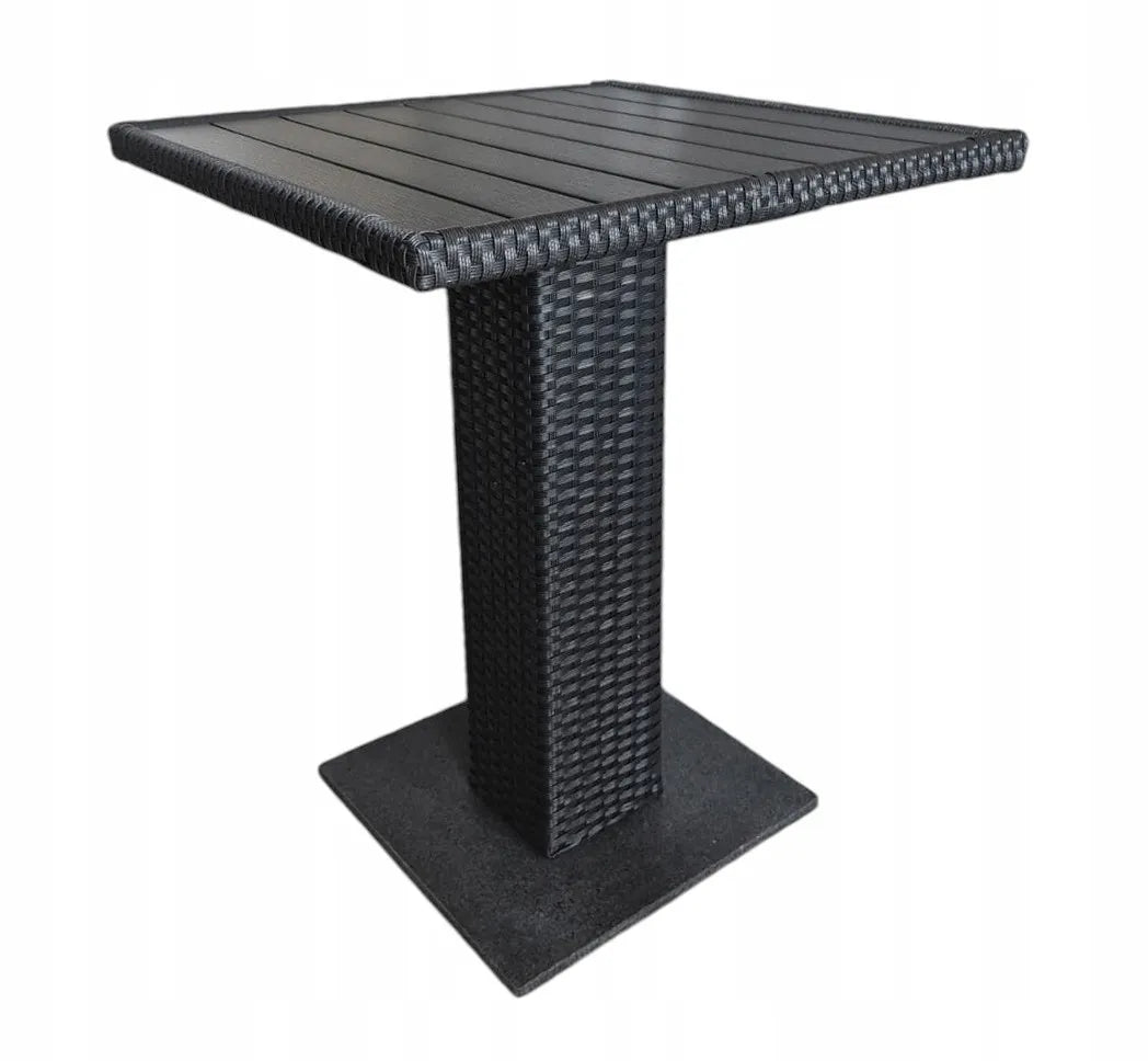 Kvadratinis sodo stalas „THY“ bistro technoratanas + aliuminis 60x60 cm
