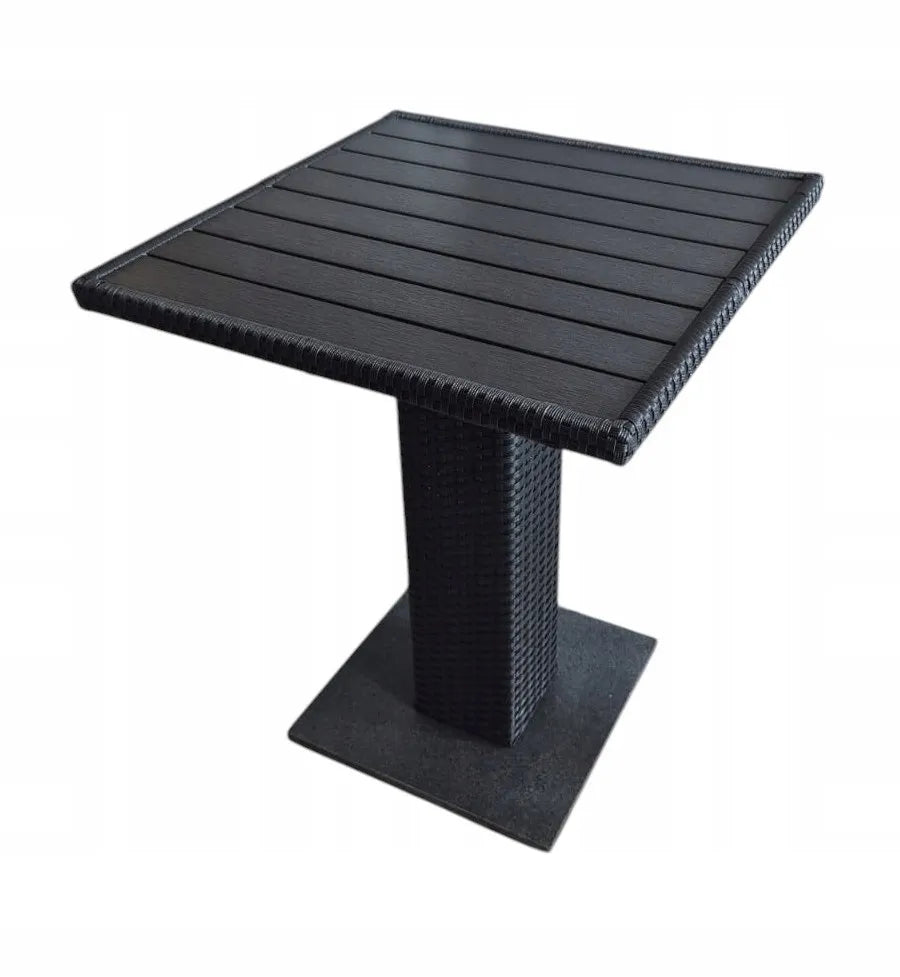 Kvadratinis sodo stalas „THY“ bistro technoratanas + aliuminis 60x60 cm