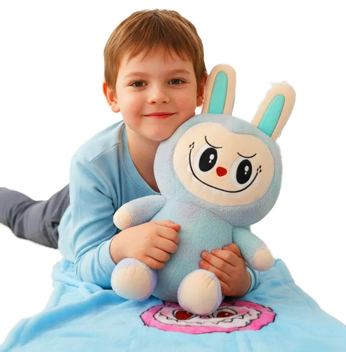 Labubu XXL Pliušinis Žaislas su Antklode 50 cm