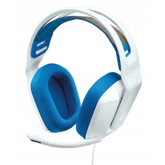 Laidinės žaidimų ausinės su mikrofonu Logitech G335, 3.5 mm jungtis – baltos