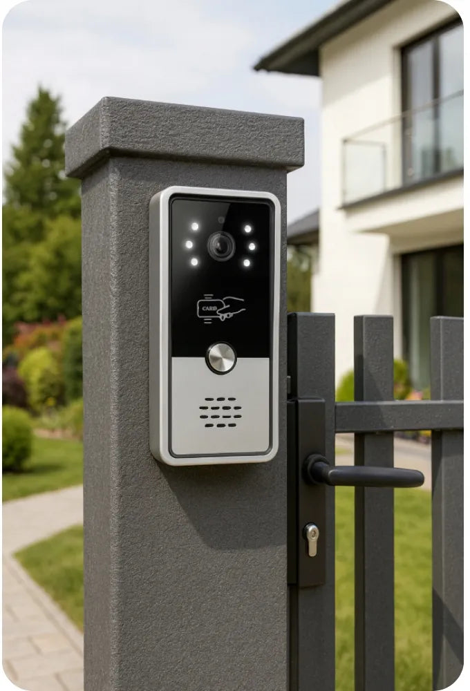 Laidinis vaizdo domofonas su rinkiniu, RFID skaitytuvu, vartų bei vartelių valdymu, 7 colių ekranu