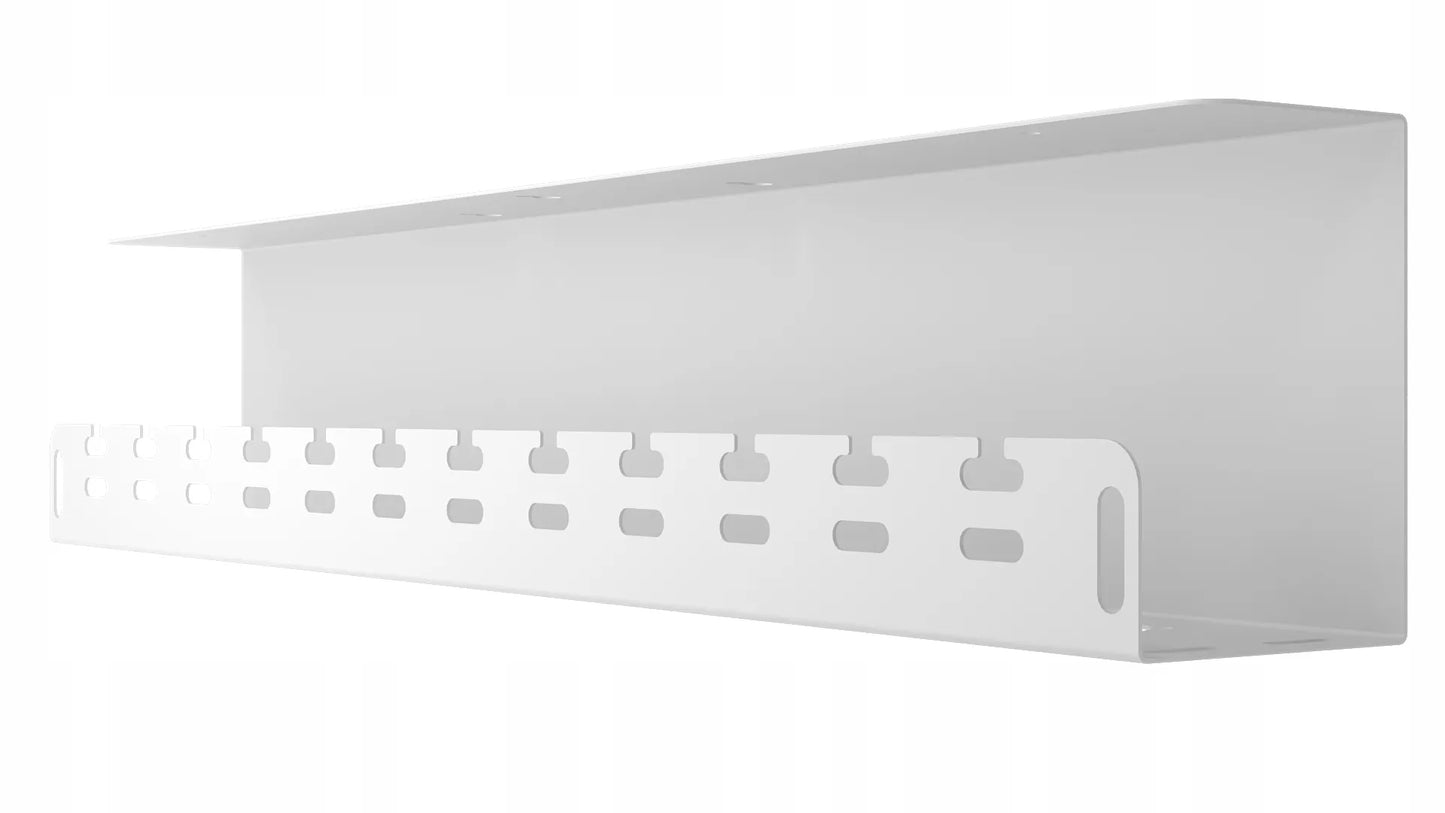 Laidų organizatorius po stalu Stalflex, 59 cm, metalinis, baltas