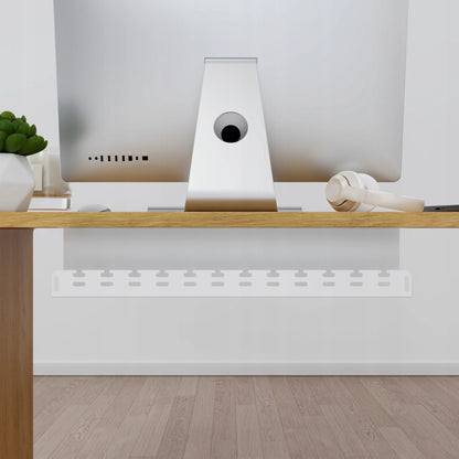 Laidų organizatorius po stalu Stalflex, 59 cm, metalinis, baltas