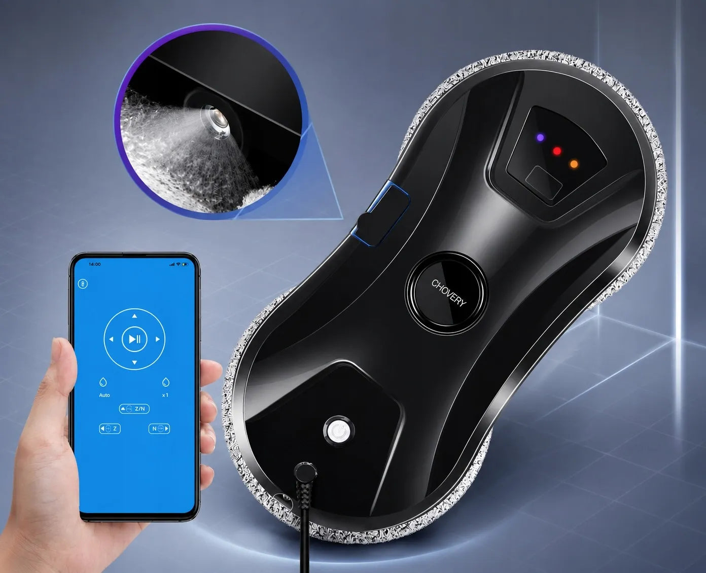 Langų plovimo robotas Chovery CHZS, juodas