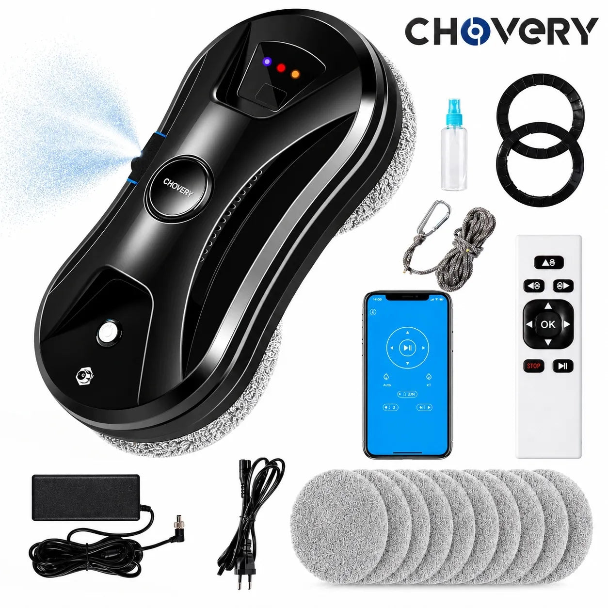 Langų plovimo robotas Chovery CHZS, juodas