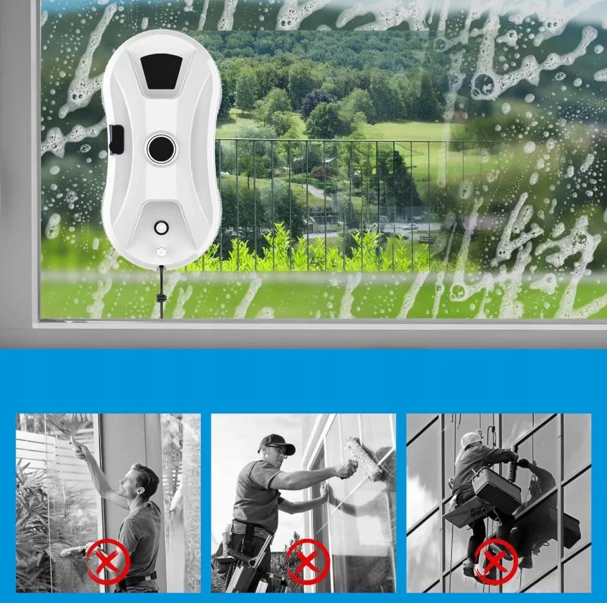 Langų valymo robotas MG006 5600Pa - švarūs langai be dryžių su pulteliu