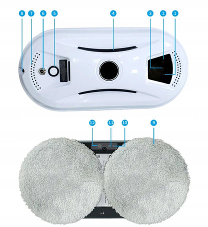 Langų valymo robotas MG006 5600Pa - švarūs langai be dryžių su pulteliu